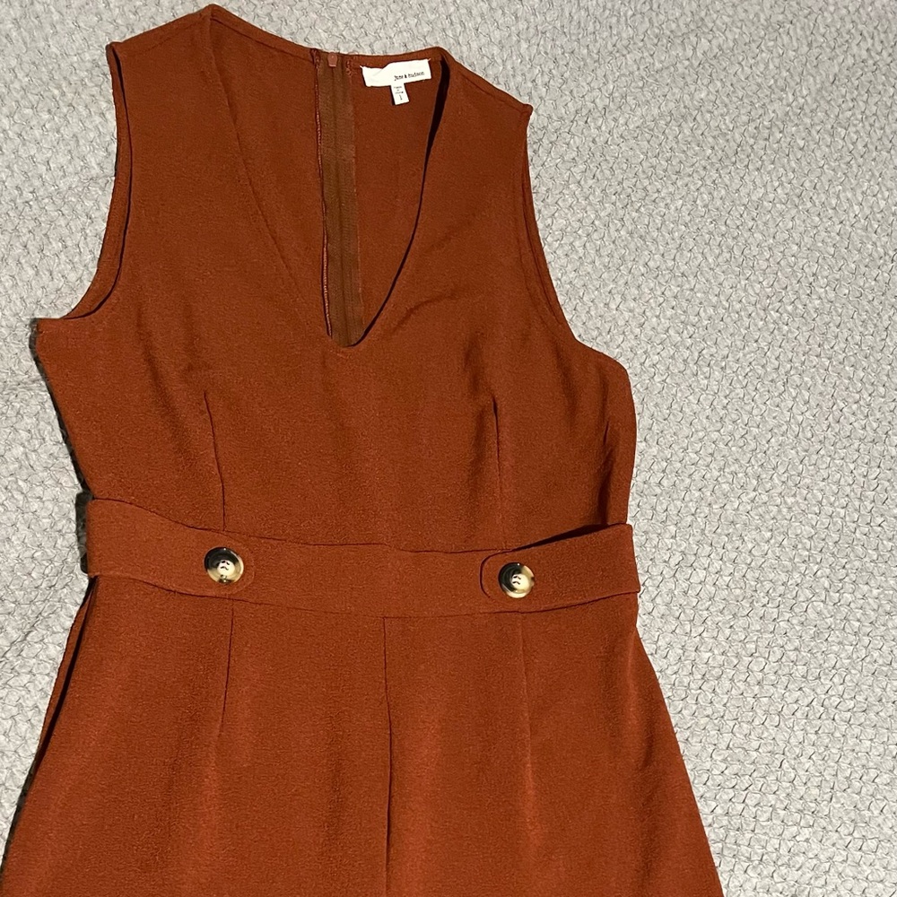 June & Hudson Terracotta Jumpsuit with Gold Accents
